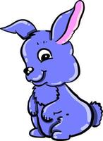 blå kanin, illustration, vektor på vit bakgrund