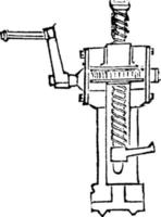 skruv-domkraft, årgång illustration. vektor