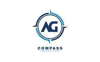 ag-Logo-Navigation für Markenunternehmen. Kompass-Vorlage, Vektorgrafik für Ihre Marke. vektor