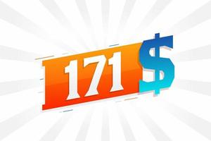 171-Dollar-Währungsvektor-Textsymbol. 171 usd US-Dollar amerikanisches Geld Aktienvektor vektor