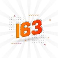 163 Zahlenvektor-Schriftalphabet. Nummer 163 mit dekorativem Elementvorratvektor vektor