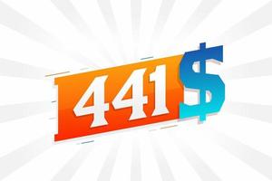 441-Dollar-Währungsvektor-Textsymbol. 441 usd US-Dollar amerikanisches Geld Aktienvektor vektor