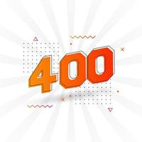 400-Zahlen-Vektorschriftalphabet. Nummer 400 mit dekorativem Elementvorratvektor vektor