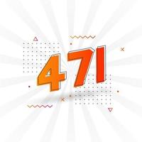 471 siffra vektor font alfabet. siffra 471 med dekorativ element stock vektor