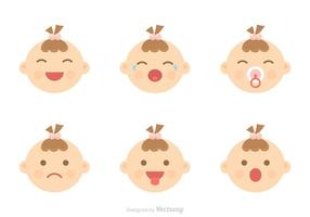 Baby-Gesichtsausdruck Icons Vector