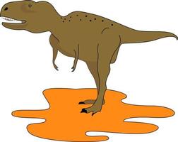 abelisaurus stående, illustration, vektor på vit bakgrund.