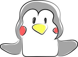 süßer Pinguin, Illustration, Vektor auf weißem Hintergrund.