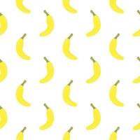 gelbe Bananen, nahtloses Muster auf weißem Hintergrund. vektor