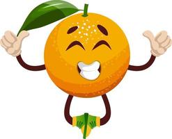 Happy Orange, Illustration, Vektor auf weißem Hintergrund.