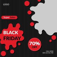 Black Friday Super Sale mit Sonderangebot Social Media Post, Banner Template Design für Marketing vektor