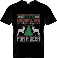 hässliches Weihnachts-T-Shirt-Design, hässlicher Weihnachts-T-Shirt-Slogan und Bekleidungsdesign, hässliche Weihnachtstypografie, hässlicher Weihnachtsvektor, hässliche Weihnachtsillustration vektor