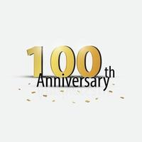 guld 100:e år årsdag firande elegant logotyp vit bakgrund vektor