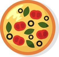 Pizza mit Käse, Illustration, Vektor auf weißem Hintergrund
