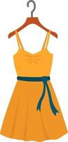 orangefarbenes Kleid, Illustration, Vektor auf weißem Hintergrund