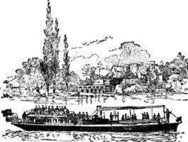 Dampfschiff, Vintage Illustration. vektor