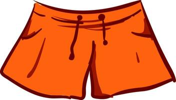 orange Frau Mini-Shorts, Illustration, Vektor auf weißem Hintergrund.