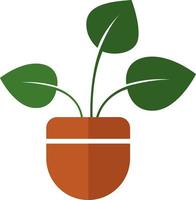 grüne Topfpflanze, Illustration, Vektor auf weißem Hintergrund.