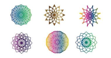 buntes Mandala, gesetztes Mandala, Mandalas, dekoratives Vintage-Element, orientalisches Muster, Vektor, Islam, Arabisch, Indisch, Türkisch, Pakistan, Chinesisch, osmanische Motive, Luxus-Ziermandala vektor