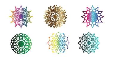 färgrik mandala , uppsättning mandala, mandalas, årgång dekorativ element, orientalisk mönster, vektor, islam, arabiska, indian, turkiska, Pakistan, kinesiska, ottoman motiv, lyx dekorativ mandala vektor