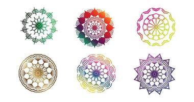 buntes Mandala, gesetztes Mandala, Mandalas, dekoratives Vintage-Element, orientalisches Muster, Vektor, Islam, Arabisch, Indisch, Türkisch, Pakistan, Chinesisch, osmanische Motive, Luxus-Ziermandala vektor