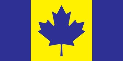 Flagge Kanadas, gefärbt in den Farben der Flagge der Ukraine. Vektor-Illustration. vektor