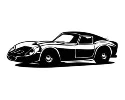 vektorillustration des schwarzen mercedes benz 190l autos isoliert auf weißem hintergrund beste seitenansicht für abzeichen, embleme und symbole. vektor