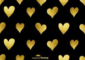 Vector gyllene hjärtan sömlösa mönster