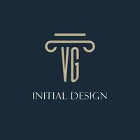 vg första logotyp för advokat, lag fast, lag kontor med pelare ikon design vektor