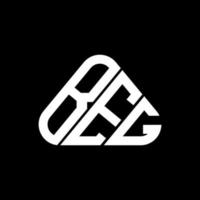Bettelbrief Logo kreatives Design mit Vektorgrafik, Bettel einfaches und modernes Logo in runder Dreiecksform. vektor