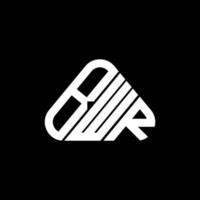bwr brev logotyp kreativ design med vektor grafisk, bwr enkel och modern logotyp i runda triangel form.