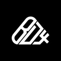 bdx brev logotyp kreativ design med vektor grafisk, bdx enkel och modern logotyp i runda triangel form.