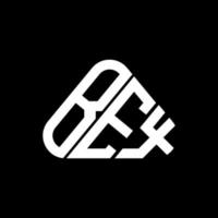 Bex Letter Logo kreatives Design mit Vektorgrafik, bex einfaches und modernes Logo in runder Dreiecksform. vektor