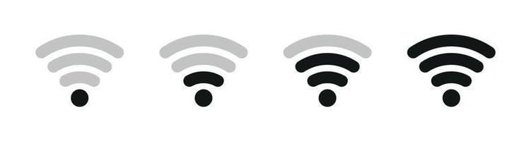 wiFi ikon uppsättning, avrundad wiFi logotyp uppsättning med signal på vit bakgrund vektor