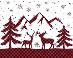 weihnachts- und neujahrsmuster bei buffalo plaid. festlicher hintergrund für design und druck esp10 vektor