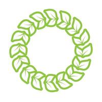 blad grön dekoration cirkel logotyp och symbol vektor mall