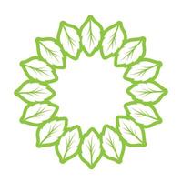 blad grön dekoration cirkel logotyp och symbol vektor mall