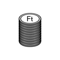 Symbol für ungarische Währung. Ungarischer Forint, Huf. Vektor-Illustration vektor