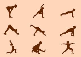 Silhouette der Yoga-Haltung Vektoren
