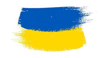 ukrainische Nationalflagge im Grunge-Stil. gemalt mit einem pinselstrich flagge der ukraine. Vektor-Illustration vektor