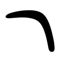 australier inföding bumerang ikon. traditionell jakt verktyg i svart på vit bakgrund. bra för karma logotyp och kontanter tillbaka. vektor