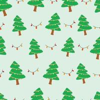 jul träd hand dragen mönster sömlös bakgrund. design för mall, affisch, omslag papper etc. vektor