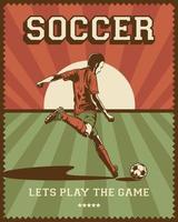 Retro-Fußball-Football-Spieler-Poster vektor