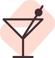 Martini von der Hotelbar, Illustration, Vektor, auf weißem Hintergrund. vektor
