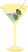 Dry Martini, Illustration, Vektor auf weißem Hintergrund.