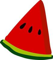 Flache Wassermelone, Illustration, Vektor auf weißem Hintergrund.