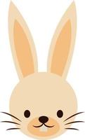 süßes Kaninchen mit langen Ohren, Illustration, Vektor auf weißem Hintergrund.