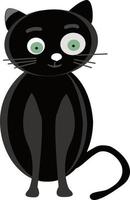 schwarze Katze, Illustration, Vektor auf weißem Hintergrund