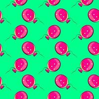 rosa ballong, sömlös mönster på grön bakgrund. vektor