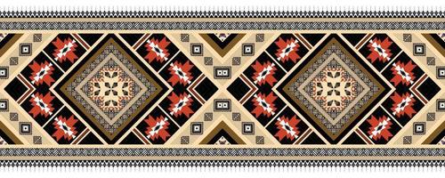 horisontell etnisk geometrisk mönster. amerikansk, aztec motiv textil- mönster stil. sömlös mönster design för tyg, ridå, bakgrund, matta, tapet, Kläder, omslag, bricka. amerikan vektor. vektor