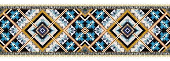 horisontell etnisk geometrisk mönster. amerikansk, aztec motiv textil- mönster stil. sömlös mönster design för tyg, ridå, bakgrund, matta, tapet, Kläder, omslag, bricka. amerikan vektor. vektor